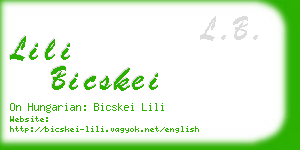 lili bicskei business card